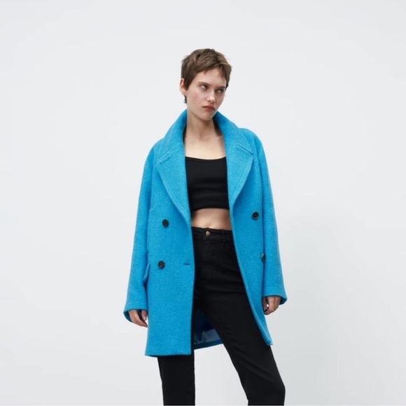 Zara OVERSIZED DOUBLE-BREASTED COAT - Picture 4 of 11